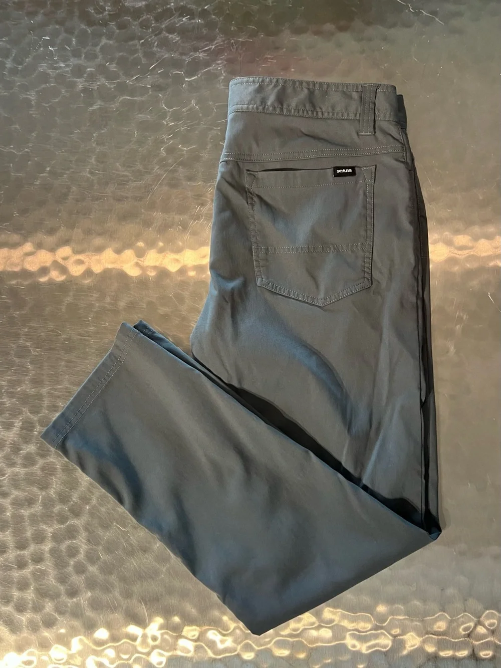prAna Men’s Brion 5-Pocket Stretch Pants – Charcoal / Dark Iron Size 35x30